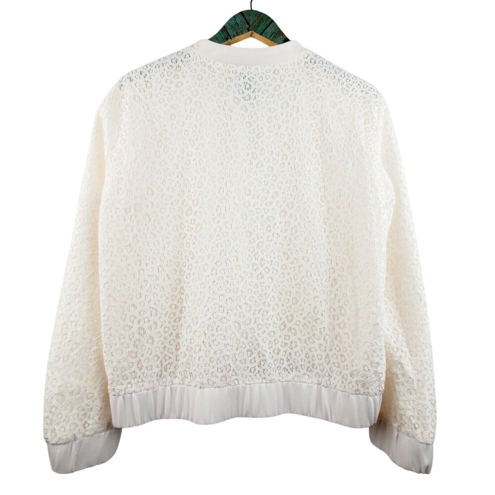 CeCe Women's Poppy Fields Lace Bomber Jacket Sz 8 MSRP $128 NWOT - Picture 4 of 7